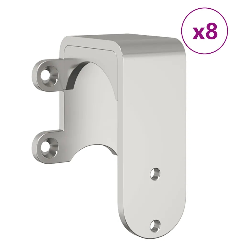 Kit Binari Porta Scorrevole 400 cm Acciaio Inossidabile Argento