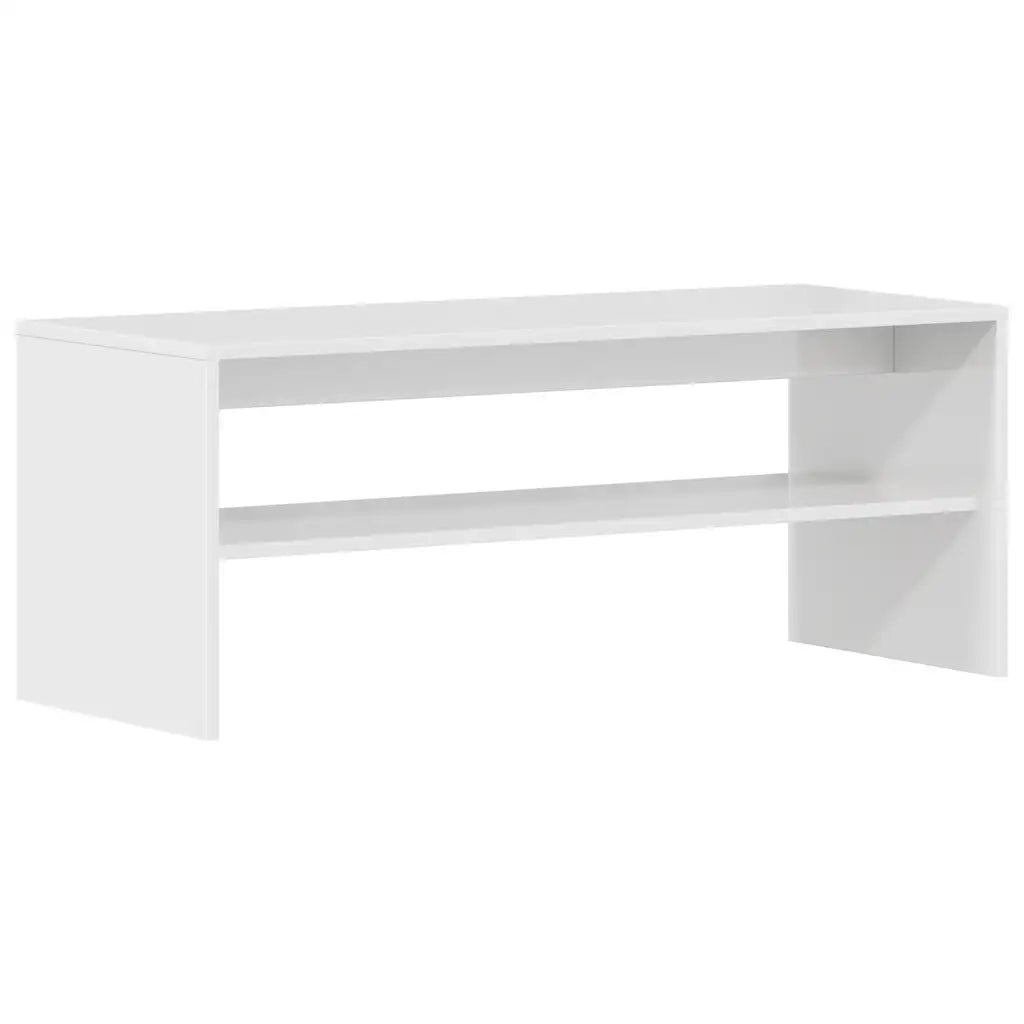 Mobile Porta TV Bianco Lucido 100x40x40 cm in Legno Multistrato