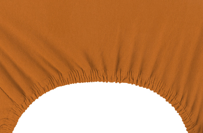 Lenzuolo Sotto Con Angoli Elastici 100% Puro Cotone  Arancio - Singolo