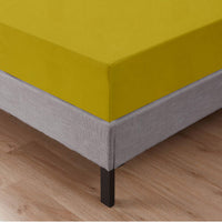 Lenzuolo Sotto Con Angoli Elastici 100% Puro Cotone  Giallo - Singolo