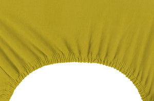 Lenzuolo Sotto Con Angoli Elastici 100% Puro Cotone  Giallo - Singolo