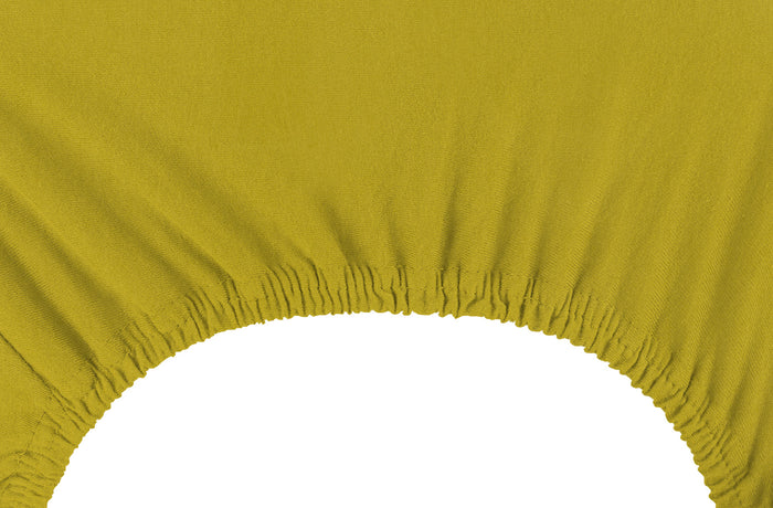 Lenzuolo Sotto Con Angoli Elastici 100% Puro Cotone  Giallo - Singolo