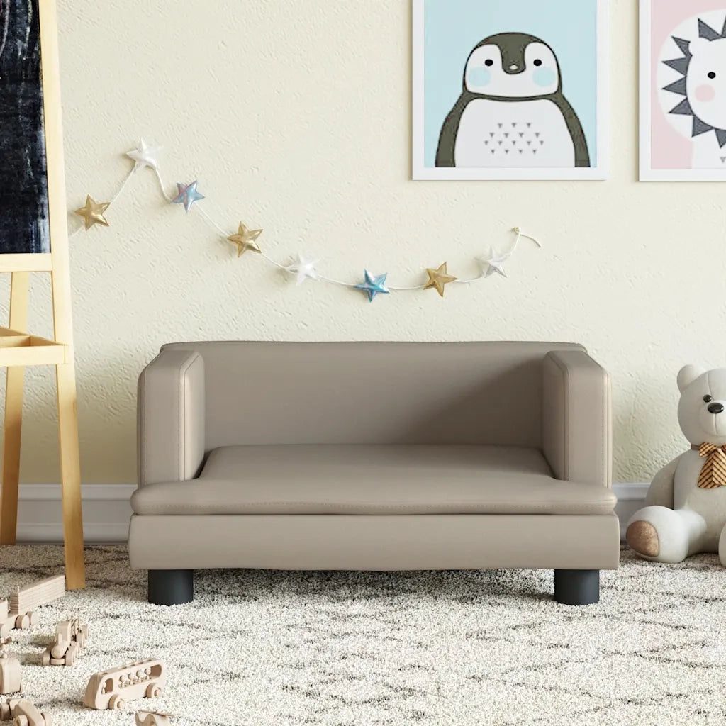 Divano per Bambini-Sofa-Divanetto Cappuccino 60x40x30 cm in Similpelle
