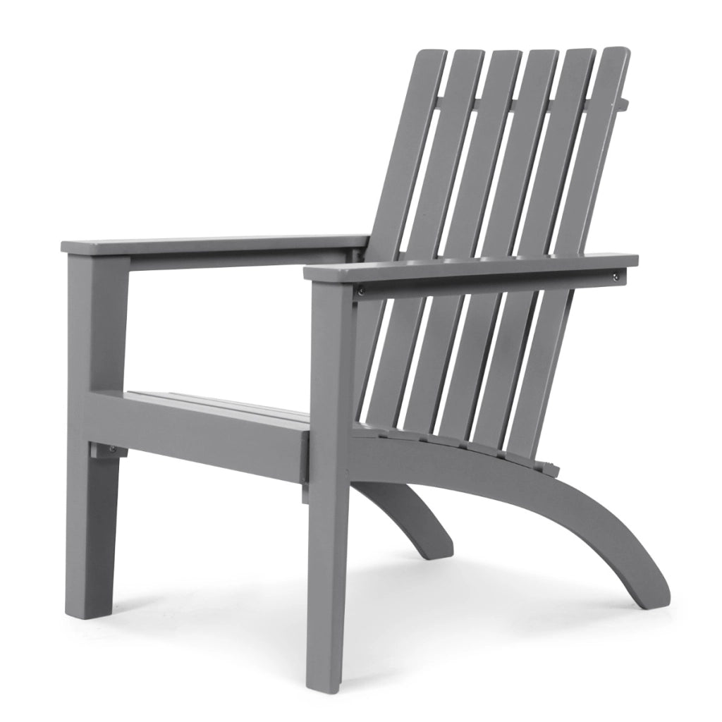 Sedia Adirondack ergonomica di legno da esterno, Poltrona di acacia per cortile piscina balcone giardino Grigio-Poltrone e sdraio