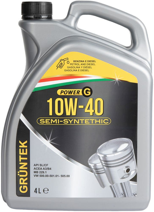 Nuovo lubrificante POWER G 10W-40 semisintetico per veicoli a benzina e a Diesel con capacitÃ  di 4L