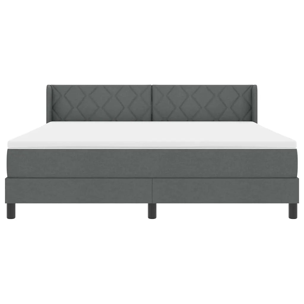 Letto a molle con cuscino Grigio scuro 200 x 180 cm Tessuto 3341182