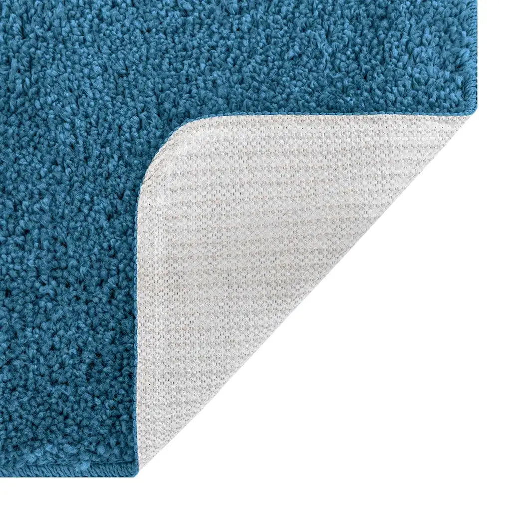 Tappeto Antiscivolo per Bagno con Taglio per Toilette Blu CFW5254202