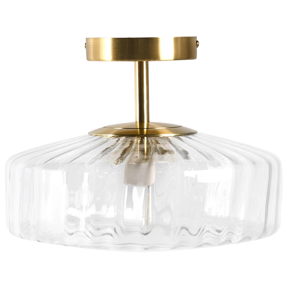 Lampadario Paralume in vetro trasparente Base placcata in ferro dorato Stile moderno e glamour Soggiorno