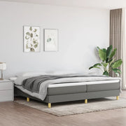Struttura Letto a Rete a Molle-Giroletto Grigio Scuro 200x200 cm Tessuto 564204