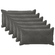 Federa 6 pcs HOUTEN Grigio Scuro 40 x 80 cm Velluto 918083