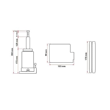Cric a bottiglia idraulico 5 tonnellate Martinetto Idraulico Jack Bottiglia 5 Ton