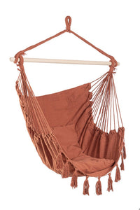 Amaca Sedia Sospesa da Giardino 100x130 cm in Poli-Cotone Juan Terracotta