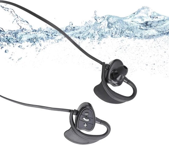 Cuffie in-ore in acqua con lettore MP3 wireless - Ideali per nuoto, sport e corsa - Nero