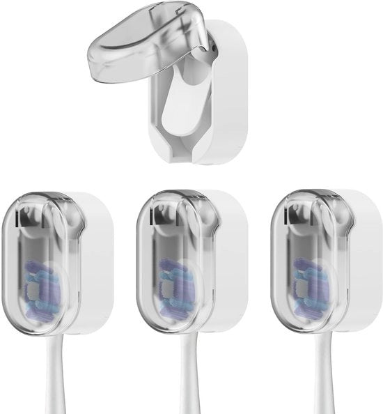 Organizzatore per spazzolini da denti 4 pezzi, impermeabile, per spazzolini da denti elettrici, fissaggio alla parete, organizzatore per spazzolini da denti autoadesivo per la conservazione dei spazzolini da denti nella zona da bagno