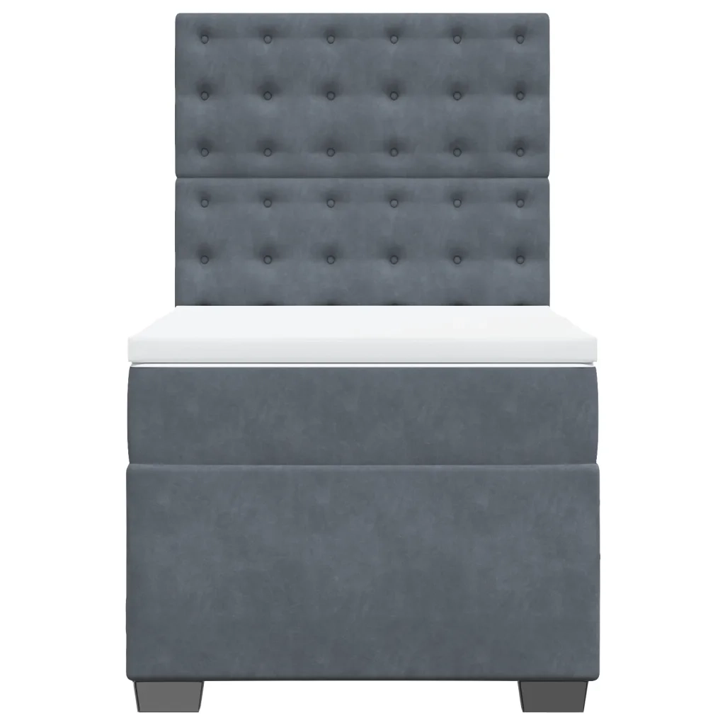 Giroletto a Molle con Materasso Grigio Scuro 100x200 cm Velluto 3290847