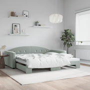 Divano Letto con Letto Estraibile-Sofa Letto-Daybed Grigio Chiaro 100x200 Velluto 647002