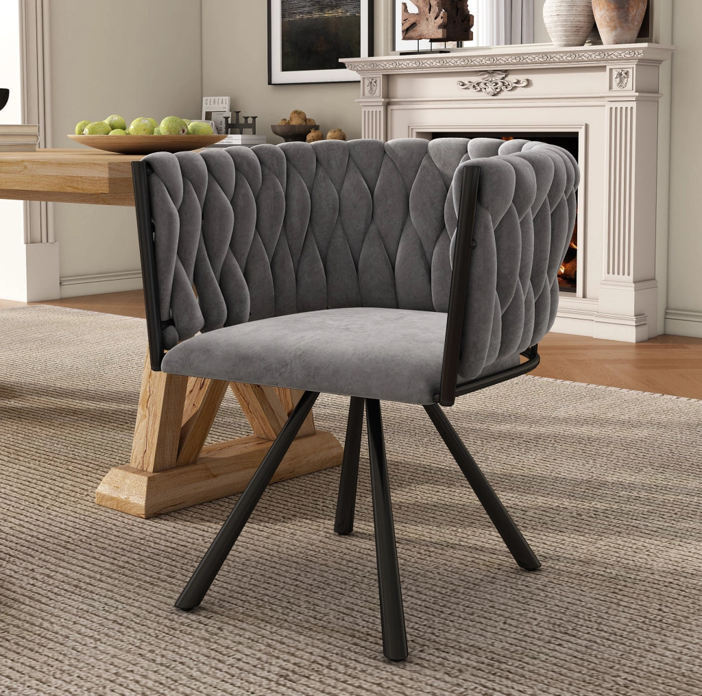 Set di 2 sedie girevoli 360° in velluto grigio