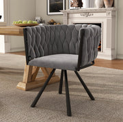 Set di 2 sedie girevoli 360° in velluto grigio