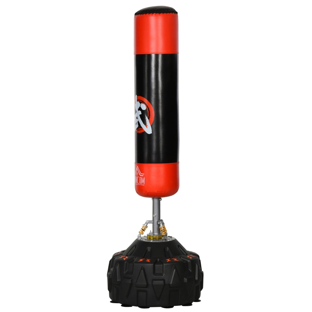 Sacco Boxe con Supporto Autoportante ¨C zephmum ¨C Nero e Rosso 60x60x180 cm