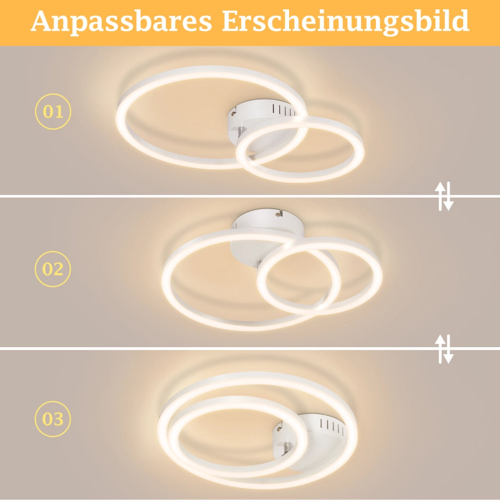 ZMH Lampada da Soffitto LED 23W Bianco Luce Calda Moderna per Soggiorno Camera da Letto Corridoio