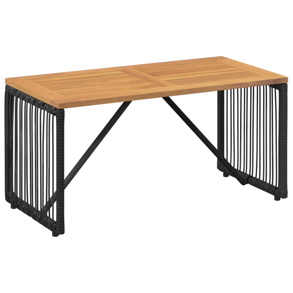 Tavolo da Esterno Nero e Marrone 80 x 40 x 40 cm polyrattan
