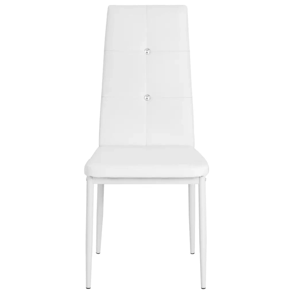 Sedie da Pranzo 6 pz Bianche in Similpelle 275436