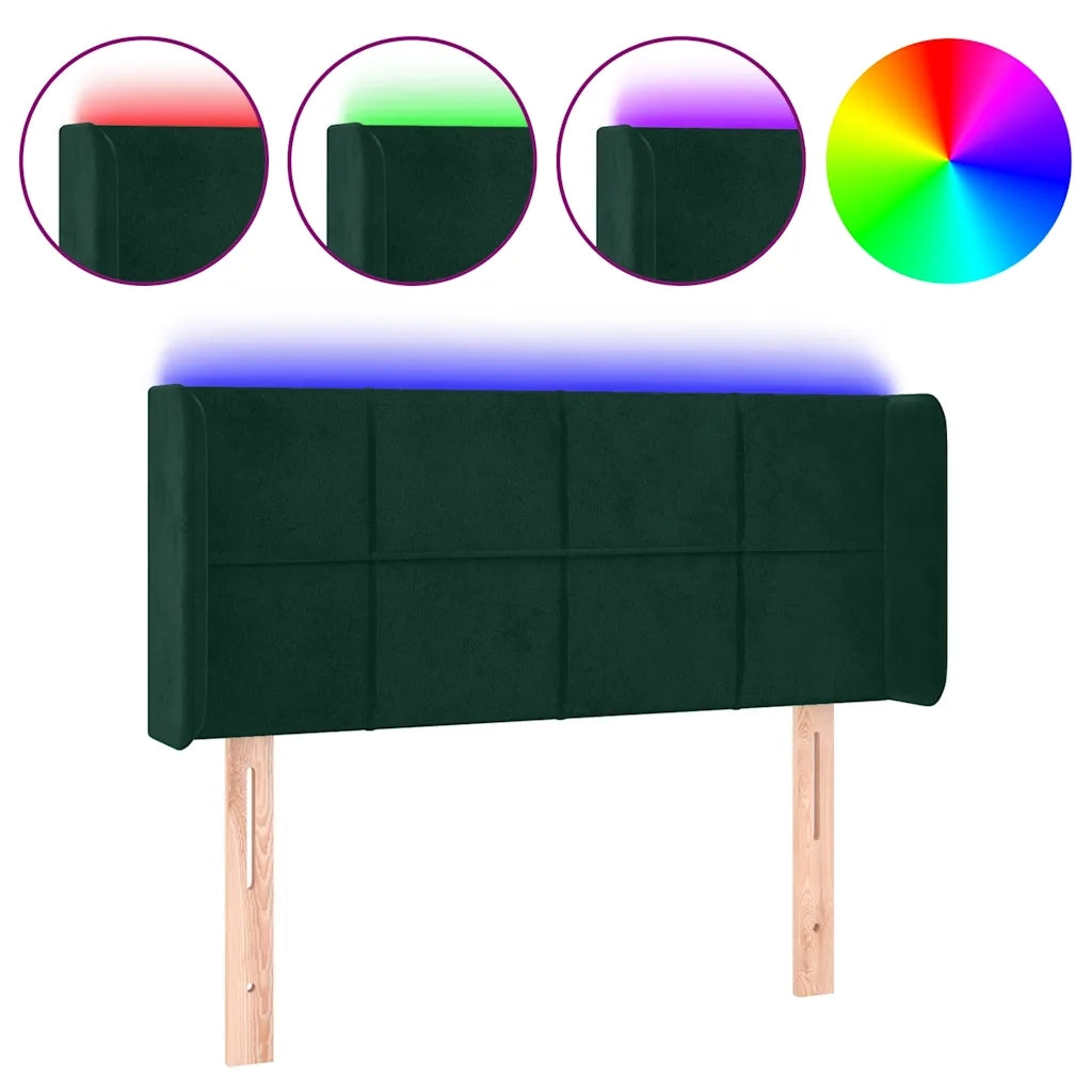 Testiera a LED Verde scuro 93x16x78/88 cm in Velluto 3123275
