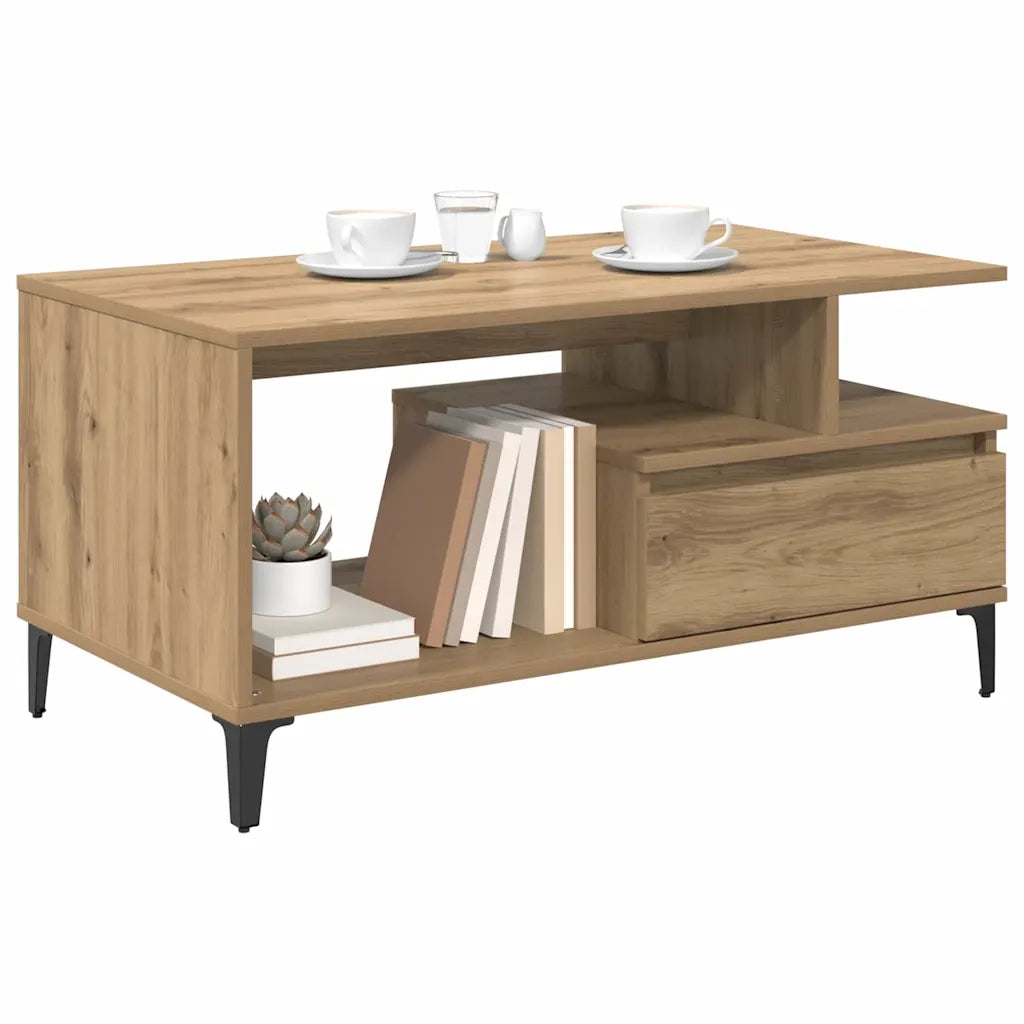 Tavolino da salotto Rovere artigianale 90 x 49 x 45 cm
