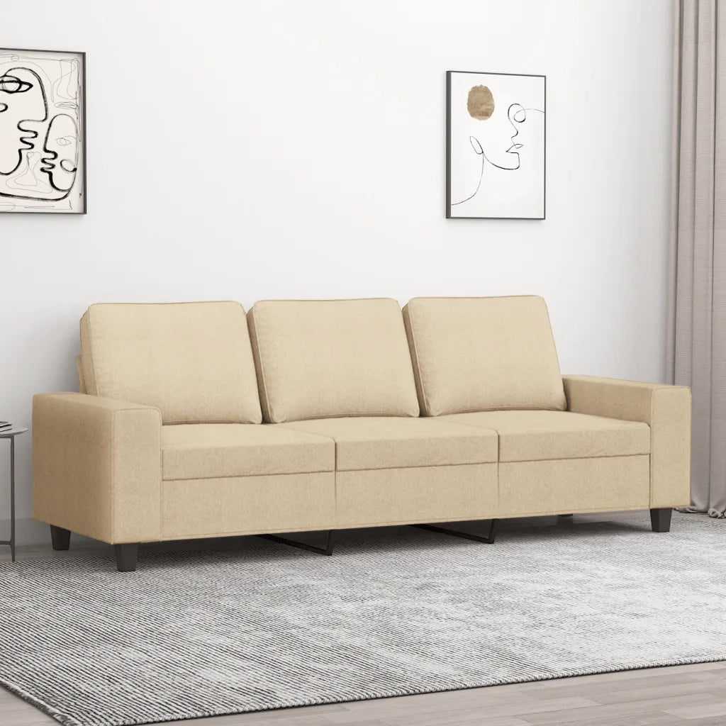 Divano | Divano da soggiorno | Sofa a 3 Posti Crema 180 cm in Tessuto