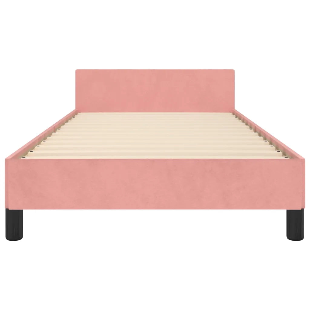 Giroletto con Testiera-Struttura Letto con testiera Rosa 80x200 cm in Velluto 541023