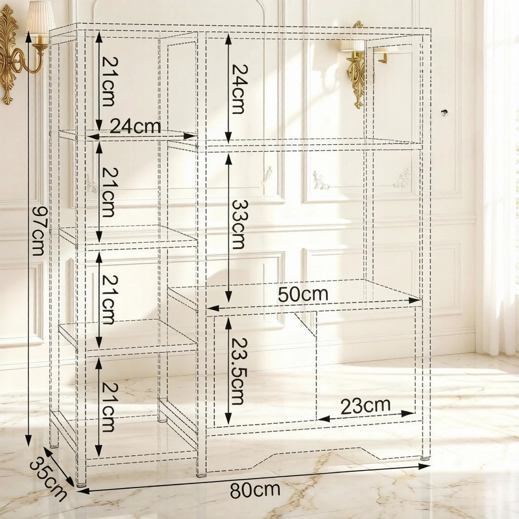 LIBRERIA 80x35x97 cm in MDF E1 colore rovere chiaro