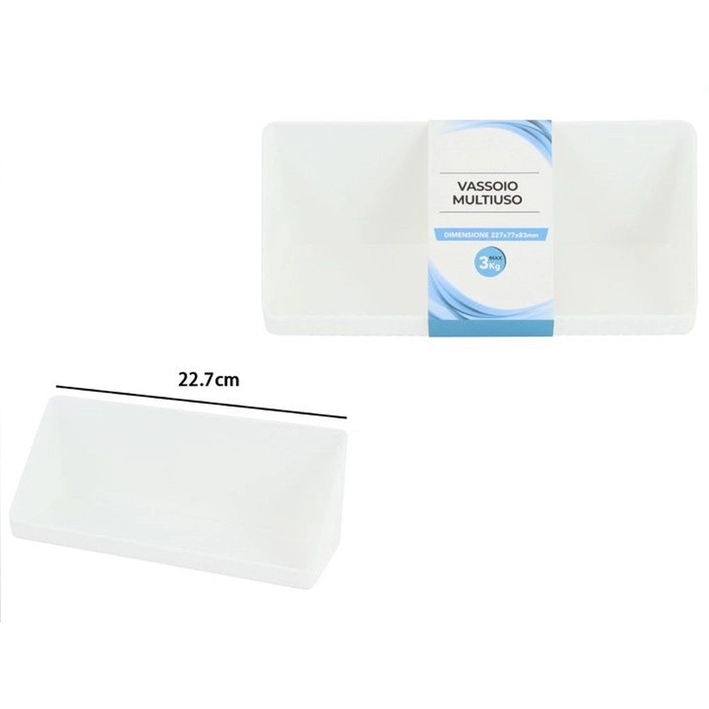 Trade Shop - Vassoio Multiuso Armadietto Organizzatore Accessori Bagno Trucco Bianco 227x77x83mm 10854 -