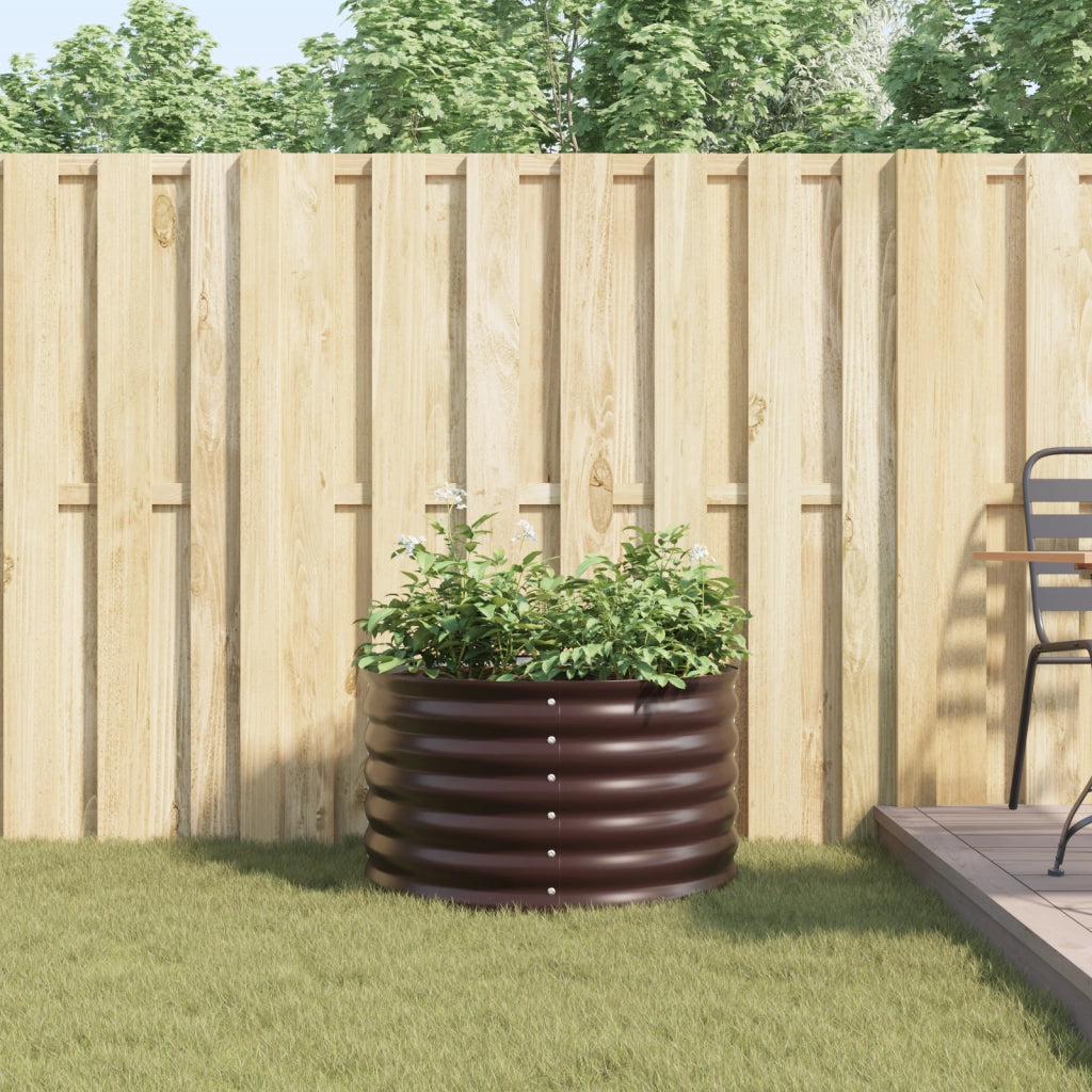 Letto da Giardino Rialzato Marrone 80x80x44 cm in Acciaio Galvanizzato
