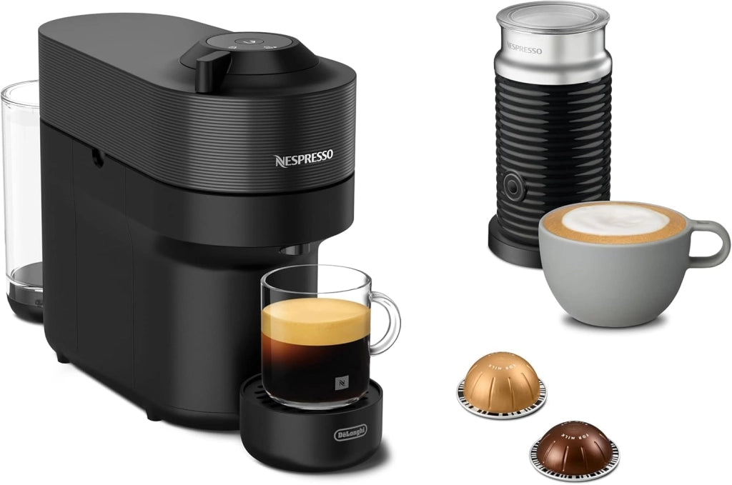Nespresso De'Longhi Macchina Da Caffè A Capsule Vertuo Pop ENV90.P, Funzione Cold Brew, 4 Dimensioni Di Tazza, Connettività Bluetooth E WLAN, Pacchetto Di Benvenuto, Rosa