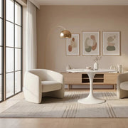 Tavolo da pranzo fisso in ceramica effetto marmo bianco Circe 120x120 cm fino a 6 posti | Duzzle