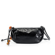 Borsa a tracolla da donna in vera pelle nera