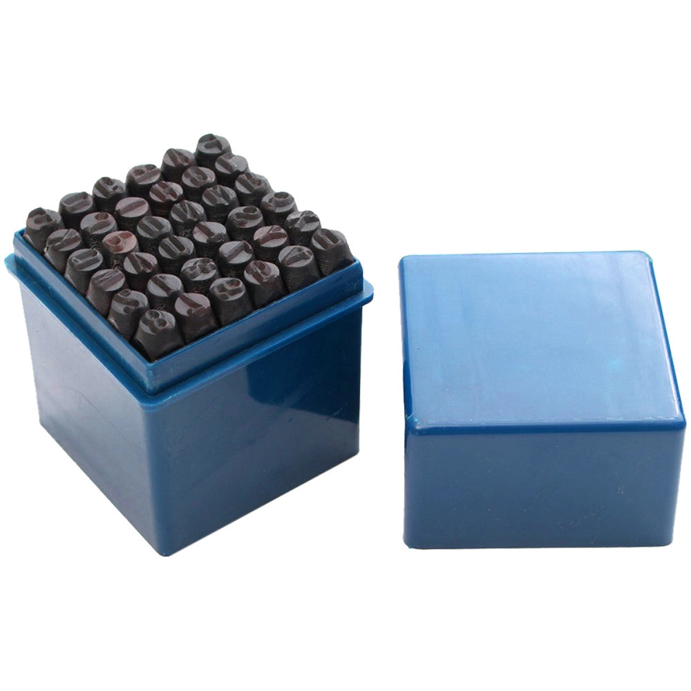 Trade Shop - Punzoni Alfanumerici Per Marcatura Lettere + Numeri + Simboli & 36 Pezzi Da 6mm -