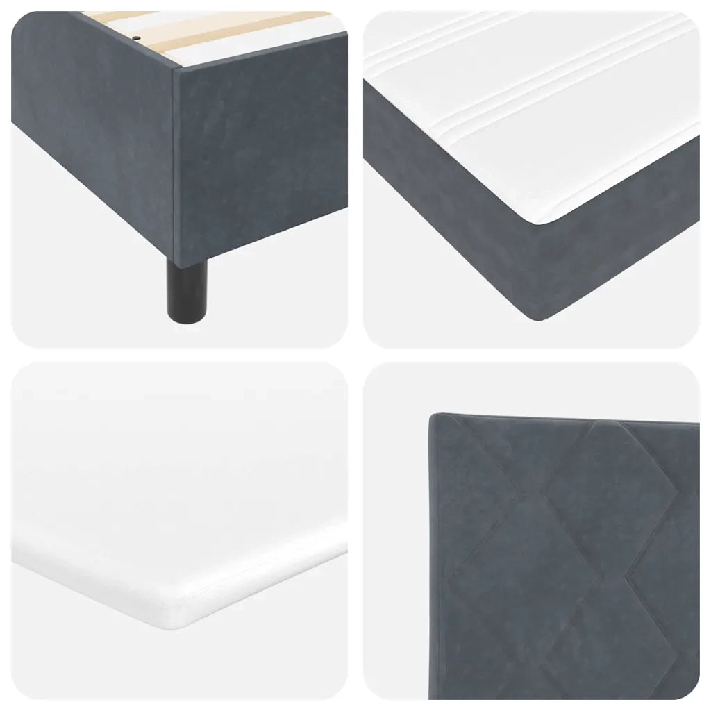 Letto a molle con materasso Grigio scuro 80 x 200 cm Velluto 3342033