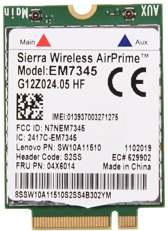 Modulo Carta 4G LTE/HSPA - Carta WWAN - Accesso Internet senza Fili - Compatibile con ThinkPad - Supporta EMEA/Australia/Nuova Zelanda - Prestazioni Professionali