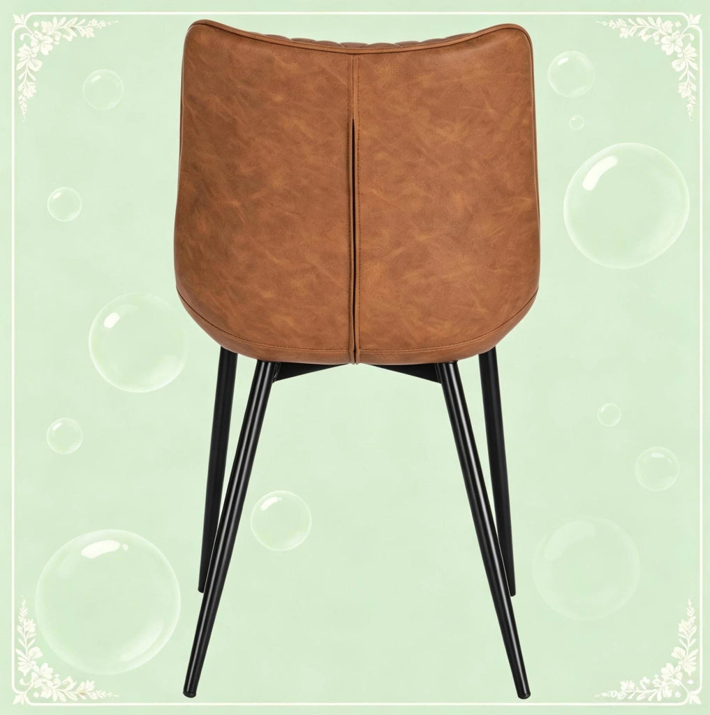 Sedia da pranzo 85,5 cm in similpelle marrone chiaro, set da 2