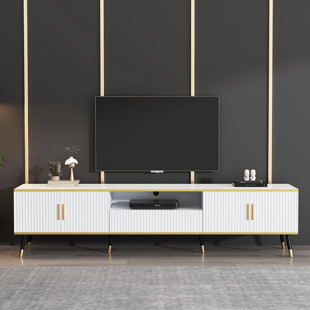 Mobile TV Design Marmo 200x40x46cm - Xylo - 2 Ante e 1 Cassetto, fino a 90"