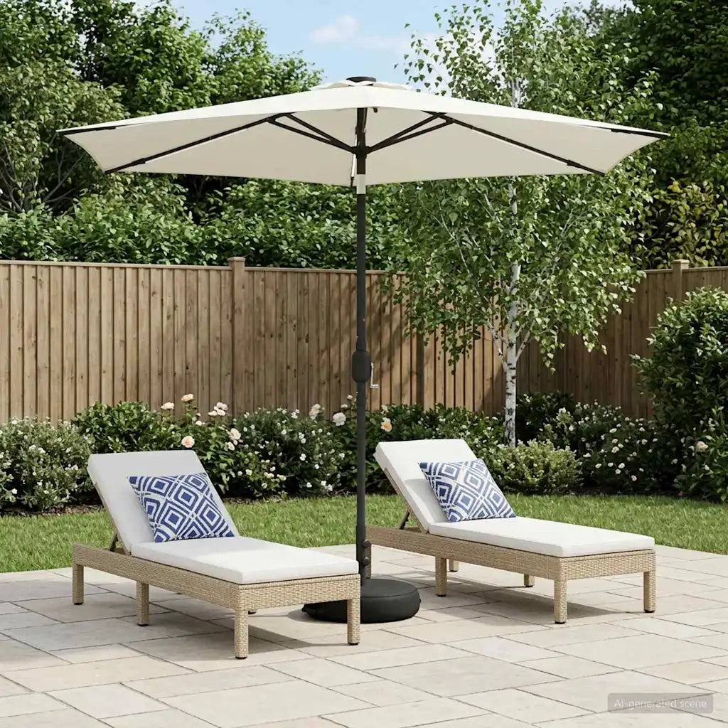 Parasol da giardino con luci LED e base 270 x 270 cm Poliestere 42036258