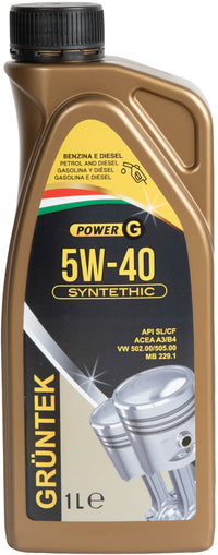 Nuovo lubrificante Gruntek 5W-40 a base sintetica con capacitÃ  di 1L