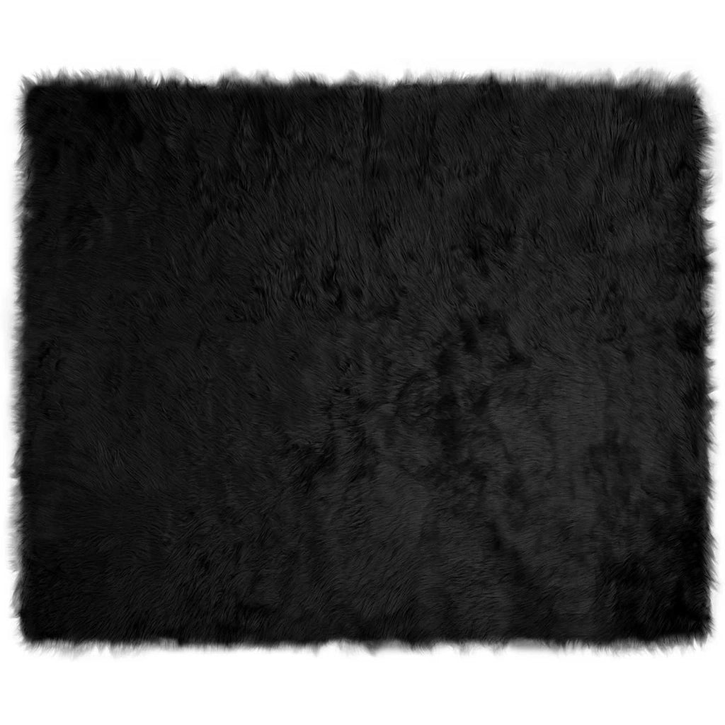 Tappeto in finta TAFALLA Nero 200 x 280 cm Poliestere 42021573