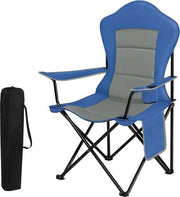 Camping-stoile inclinabile - sedile leggero per esterni - sedile da pesca con contenitore per bicchieri - carico massimo 150 kg - colore blu + grigio - per spiaggia giardino terrazza