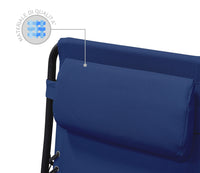 Sedia A Gravità Zero Sdraio Reclinabile Pieghevole Con Poggiatesta Poltrona Casa Terrazzo Giardino Struttura In Acciaio - Set Blu2