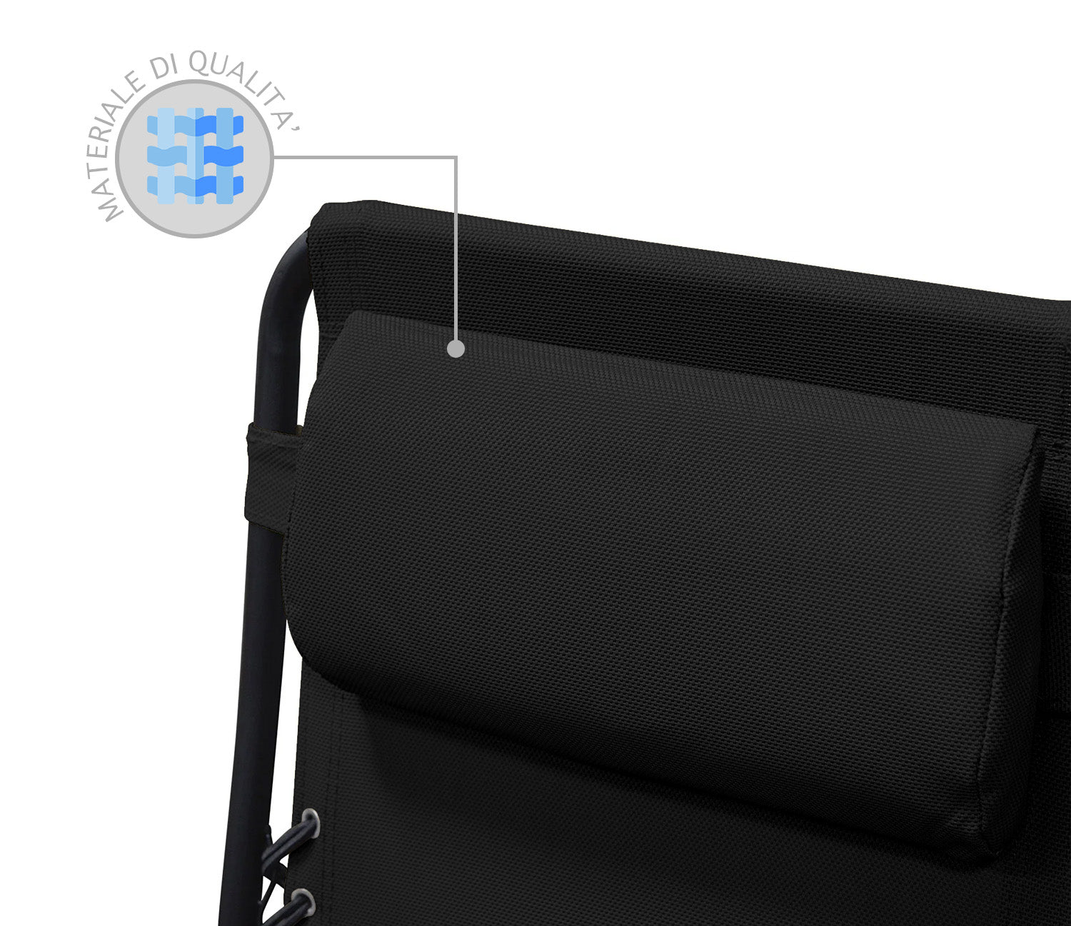 Sedia A Gravità Zero Sdraio Reclinabile Pieghevole Con Poggiatesta Poltrona Casa Terrazzo Giardino Struttura In Acciaio - Set Nero4