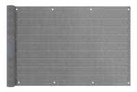 Telo Copribalcone Tinta Unita 90 x 500 Cm HDPE UV Frangivento Con Occhielli e 24 Metri Corda Schermo Privacy Terrazzo Frangivista Recinzione Copri Ringhiera Balconi Antipioggia - Grigio