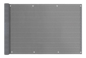 Telo Copribalcone Tinta Unita 90 x 500 Cm HDPE UV Frangivento Con Occhielli e 24 Metri Corda Schermo Privacy Terrazzo Frangivista Recinzione Copri Ringhiera Balconi Antipioggia - Grigio