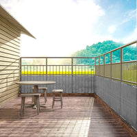 Telo Copribalcone Tinta Unita 90 x 500 Cm HDPE UV Frangivento Con Occhielli e 24 Metri Corda Schermo Privacy Terrazzo Frangivista Recinzione Copri Ringhiera Balconi Antipioggia - Grigio